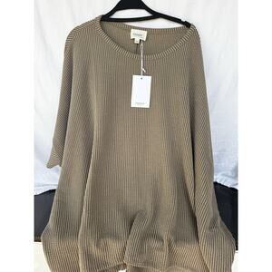 NWT Andree Oversized Top roomy silhouette Boho Slouchy Peasant Olive 2X3X